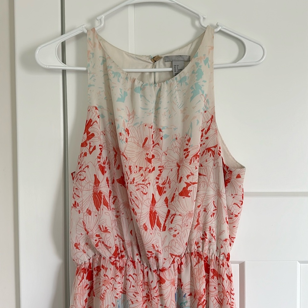 H&M Chiffon High Neck Maxi Dress